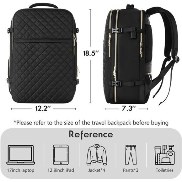 Large Travel Backpack Women, Flight Approved Carry On Backpack main image 4
